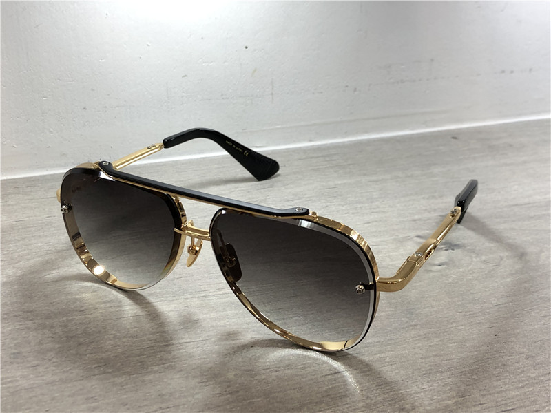 Gold/Black Pilot Sunglasses Grey Blue Shaded Lens Summer Sun Glasses Gafas de sol Mens Sunglasses Shades with box