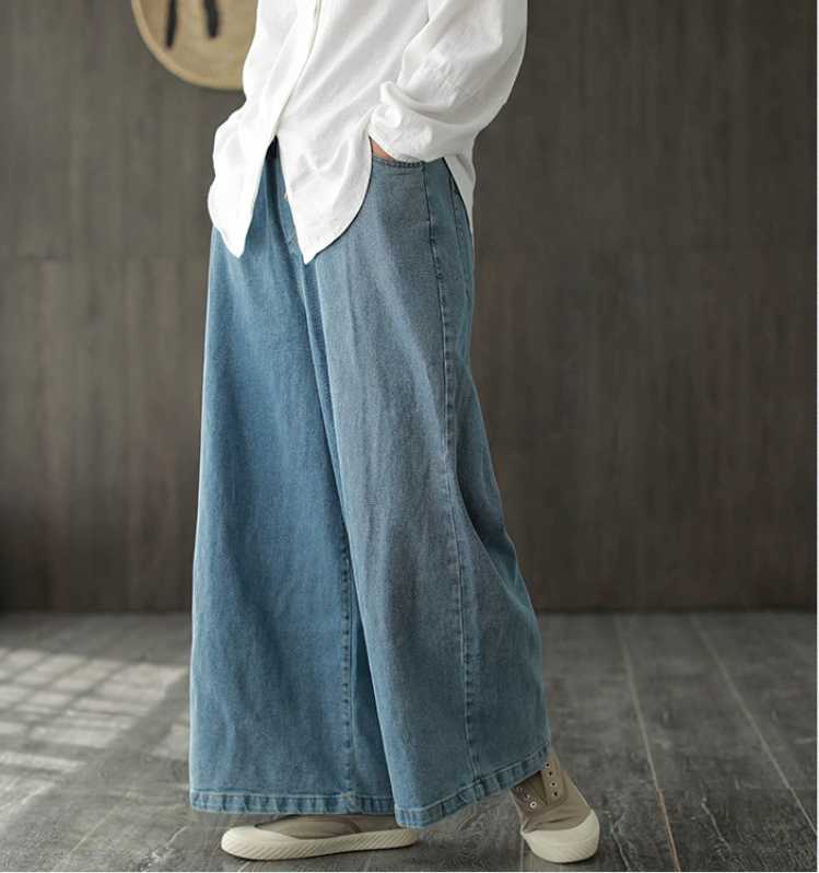 2020 Spring Summer Jeans Large size Women Elastic Waist Denim Pants New Casual Loose Ladies Drawstring pocket All-match Trousers, Blue
2020 Spring Summer Jeans Large size Women Elastic Waist Denim Pants New Casual Loose Ladies Drawstring pocket All-match Trousers, Blue