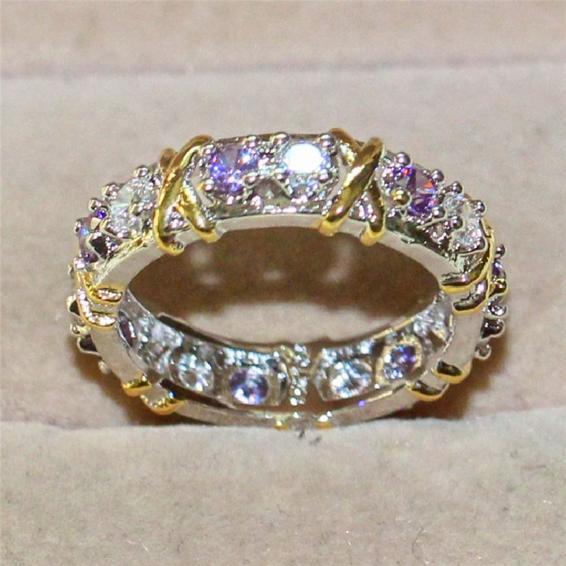 Lady's 925 Sterling Silver Purple Tanzanite Couple rings Yellow Gold Cross Eternal Band Wedding Ring for Women Jewelry size 5-10
Lady's 925 Sterling Silver Purple Tanzanite Couple rings Yellow Gold Cross Eternal Band Wedding Ring for Women Jewelry size 5-10