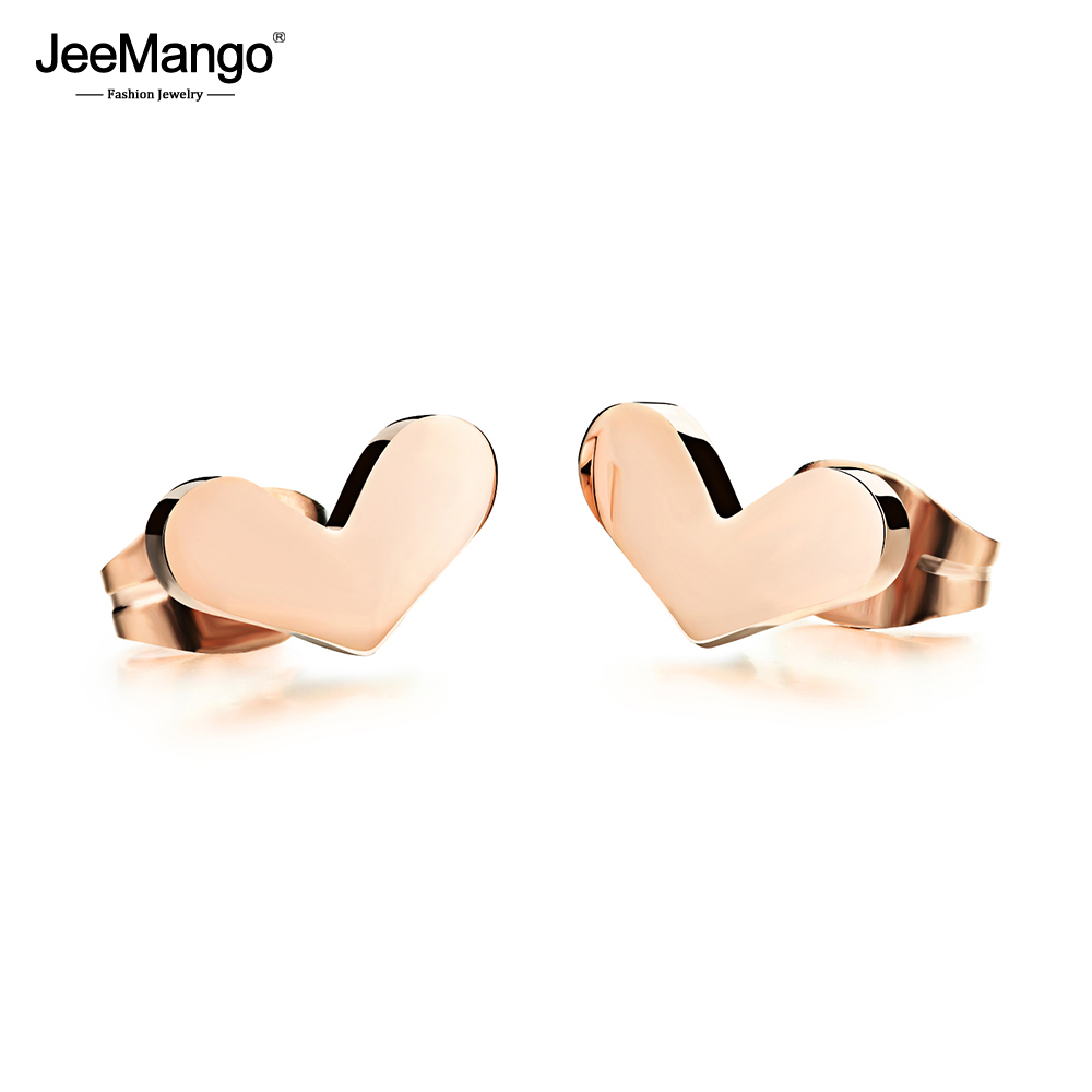 JeeMango Heart Design Stud Earrings For Women Romantic Rose Gold Stainless Steel Delicate Earrings Jewelry Pendientes JOGE293
JeeMango Heart Design Stud Earrings For Women Romantic Rose Gold Stainless Steel Delicate Earrings Jewelry Pendientes JOGE293