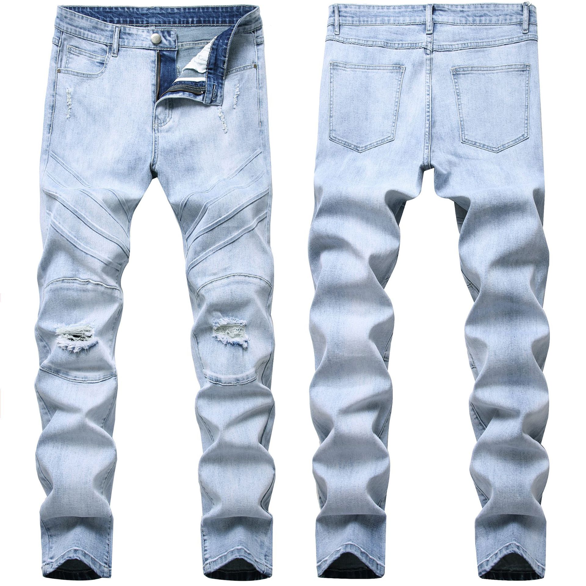 Men's Ripped Distressed Destroyed Stretch Skinny Slim Fit Washed Jeans New Fashion, Blue
Men's Ripped Distressed Destroyed Stretch Skinny Slim Fit Washed Jeans New Fashion, Blue
