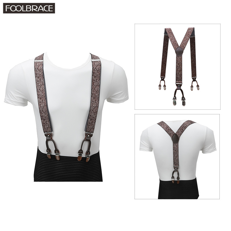 3.5cm Suspenders Men Brown Genuine Leather Braces Adjustable 6 Clips Suspenders Commercial Western Style
3.5cm Suspenders Men Brown Genuine Leather Braces Adjustable 6 Clips Suspenders Commercial Western Style