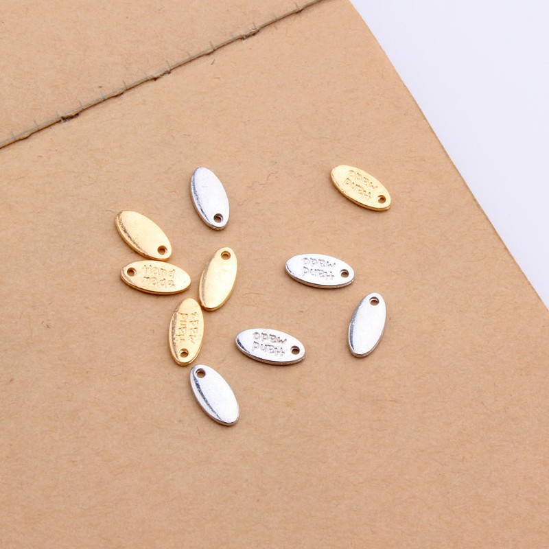 Bulk 500pcs mini hand made tag charms pendant 115mm gold silver colors good for jewelry finding
