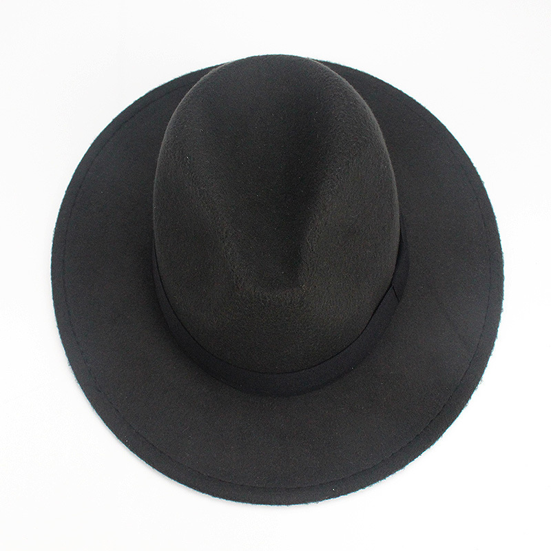 Black Jazz Fedoras For Women Vintage Wide Brim Fedora Hat Floppy Cloche Men Gangster Hat Chapeu Casual Solid Pink Red Bones 2018 D19011102