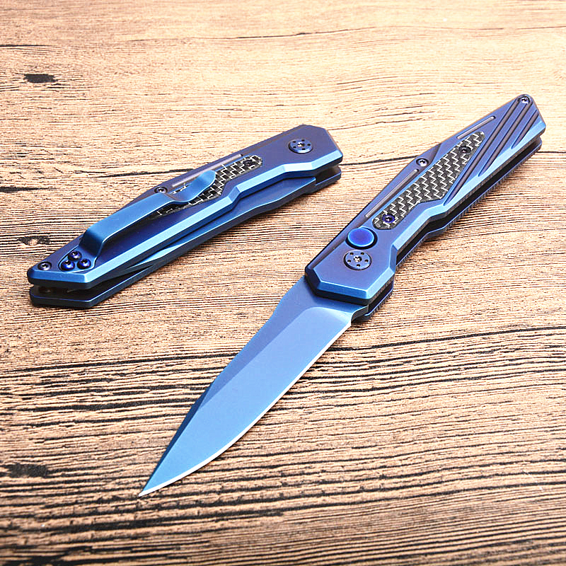 Speical Offer Auto Tactical Folding Knife 8Cr13Mov Blue Titanium Coated Blade Steel + Carbon Fiber Handle EDC Pocket Knives
Speical Offer Auto Tactical Folding Knife 8Cr13Mov Blue Titanium Coated Blade Steel + Carbon Fiber Handle EDC Pocket Knives