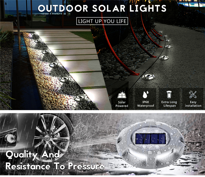 Aluminum Led Lights Outdoor Waterproof LED Solar Pathway Light Solar Lawn Road Solar Lamps for Road Resistant Road Entry Plaza