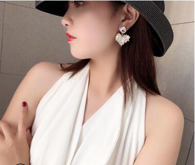 925 silver needle exaggerated fantasy romantic love purple earrings female temperament diamond earrings WL028