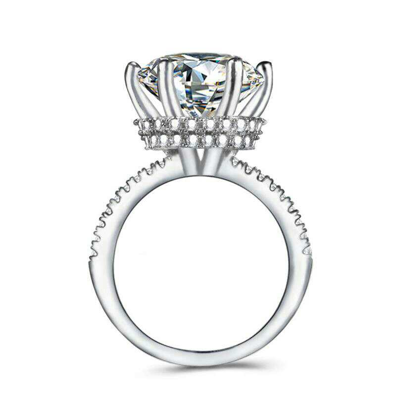 Dazzling Crown Promise Ring 925 sterling Silver 3ct Diamond cz Engagement Wedding Band Rings For Women Party Jewelry