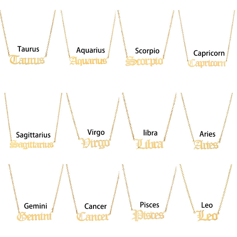 12 constell Necklace gold chains stainless steel Horoscope sign pendant necklaces for women fashion jewelry will and sandy
12 constell Necklace gold chains stainless steel Horoscope sign pendant necklaces for women fashion jewelry will and sandy