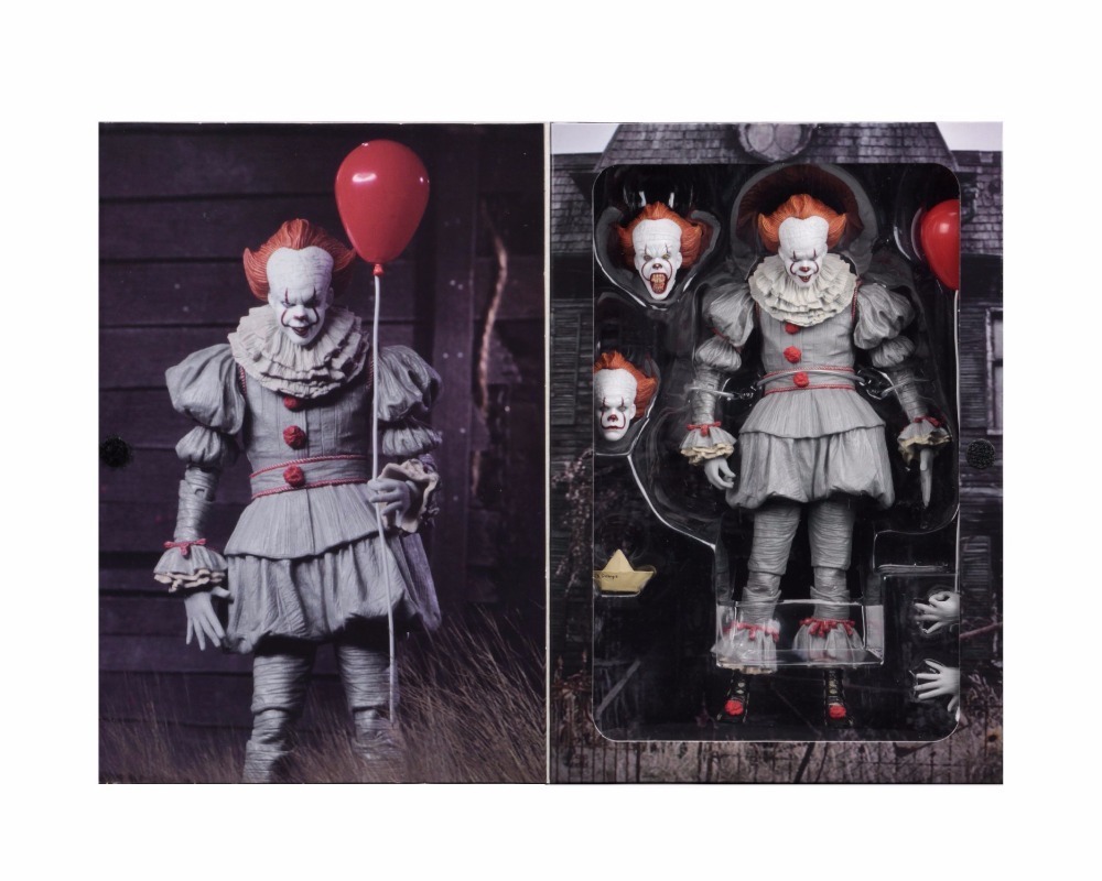 18cm 7inch Neca Stephen King's It Pennywise Joker Clown Pvc Action Figure Toys Dolls Halloween Day Christmas Gift C19041501