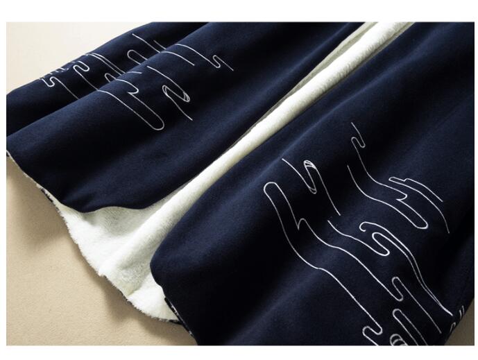 Embroidered Blue Cloak with Hoodie hanfu Chinese Retro Costume Cloak autumn winter thickened Clothing double layer wool warm costume