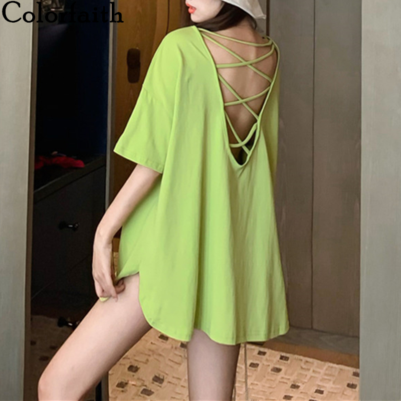 Colorfaith New 2020 Women Summer T-Shirts Bottoming 3 Colors Casual Fashionable Loose Hollow Out Cross Backless Sexy Tops T1767, Green
Colorfaith New 2020 Women Summer T-Shirts Bottoming 3 Colors Casual Fashionable Loose Hollow Out Cross Backless Sexy Tops T1767, Green