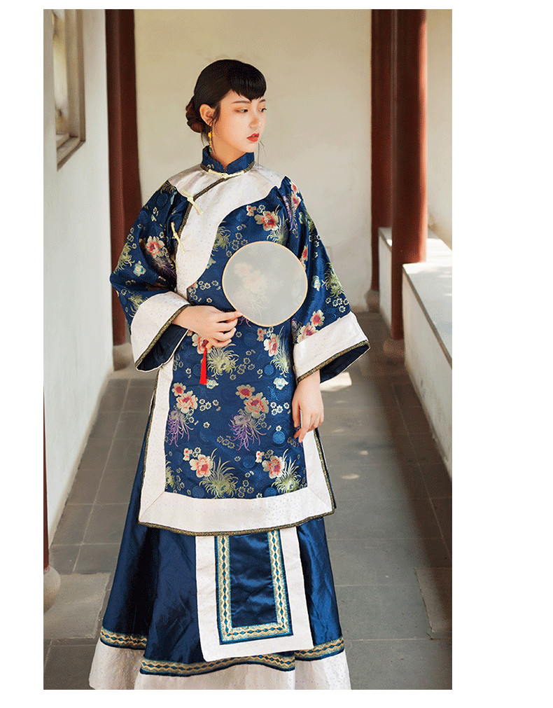 China Qing Dynasty Women's Clothes Traditional Chinese Old-fashioned Dress Miss Lady Performing Dresses High End Hanfu Apparel