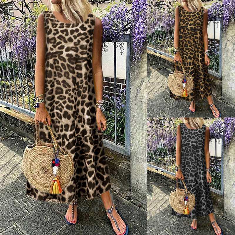 Casual Designer Clothing Womens Summer Leopard Sleeveless Dress Round Neck Fashion Loose Pleated Dress Famale, Black;gray
Casual Designer Clothing Womens Summer Leopard Sleeveless Dress Round Neck Fashion Loose Pleated Dress Famale, Black;gray