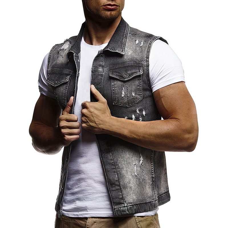 SHUJIN Men Slim Fit Sleeveless Jeans Jacket 2019 Summer Fashion Classic Denim Vest black Turn-down Collar Jeans Waistcoat T200117, Blue
SHUJIN Men Slim Fit Sleeveless Jeans Jacket 2019 Summer Fashion Classic Denim Vest black Turn-down Collar Jeans Waistcoat T200117, Blue