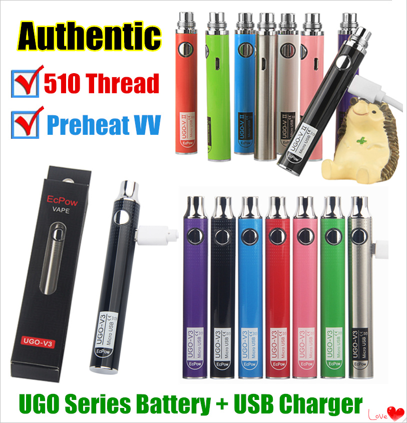 Authentic EVOD VV Twist ego 510 Battery UGO-V II 2 Vape Pen UGO V3 Variable Voltage Preheat Battery Kits Micro USB Passthrough battery ecigs
Authentic EVOD VV Twist ego 510 Battery UGO-V II 2 Vape Pen UGO V3 Variable Voltage Preheat Battery Kits Micro USB Passthrough battery ecigs