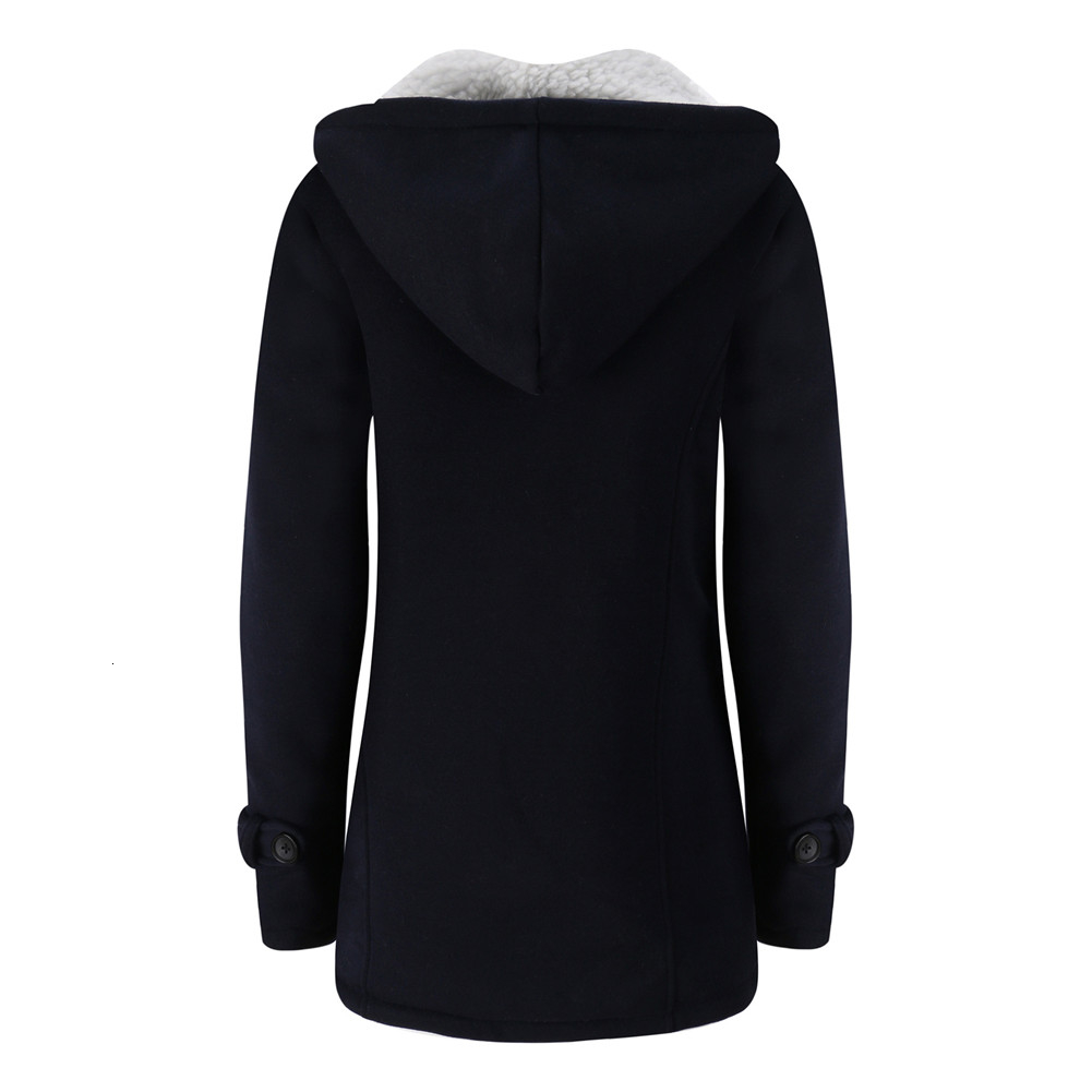 Winter Women's Hooded Wool Blend Parka With Leather Buckle | Slim Fit Ladies Jacket