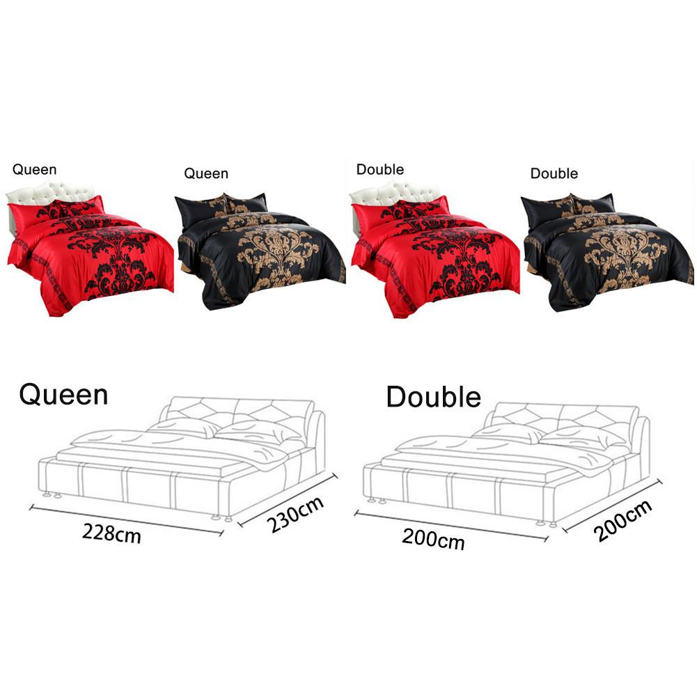 Sadi Red Bedding Set Double/Queen Size Feathers Duvet Cover White Bed Set Beautiful Bedclothes 3pcs