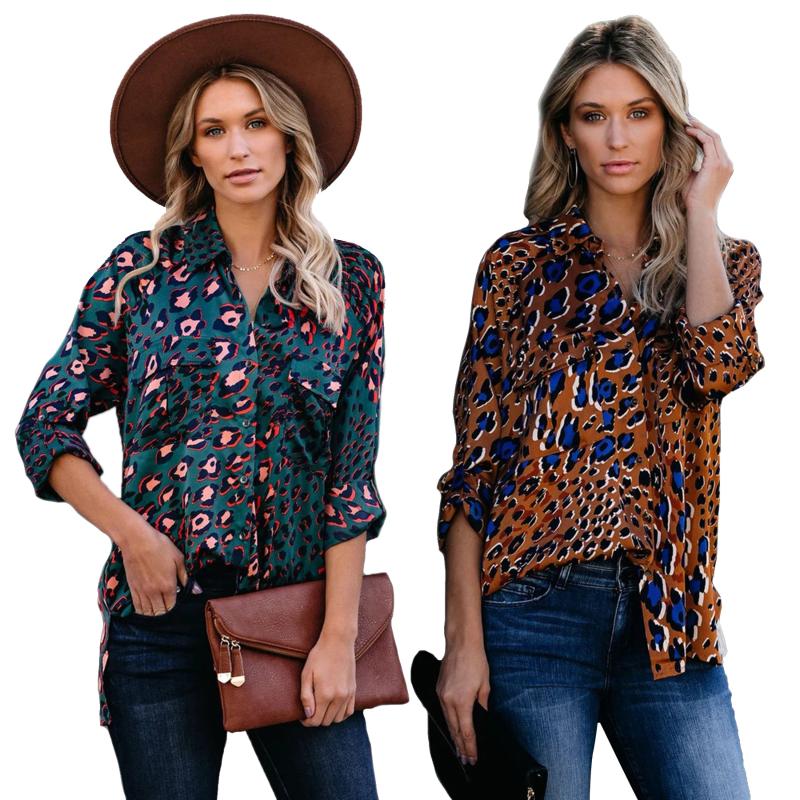 WOMEN' Top Leopord Pattern Printed Loose-Fit Long-sleeved Shirt Women' Autumn And Winter chiffon blouse, Blue
WOMEN' Top Leopord Pattern Printed Loose-Fit Long-sleeved Shirt Women' Autumn And Winter chiffon blouse, Blue