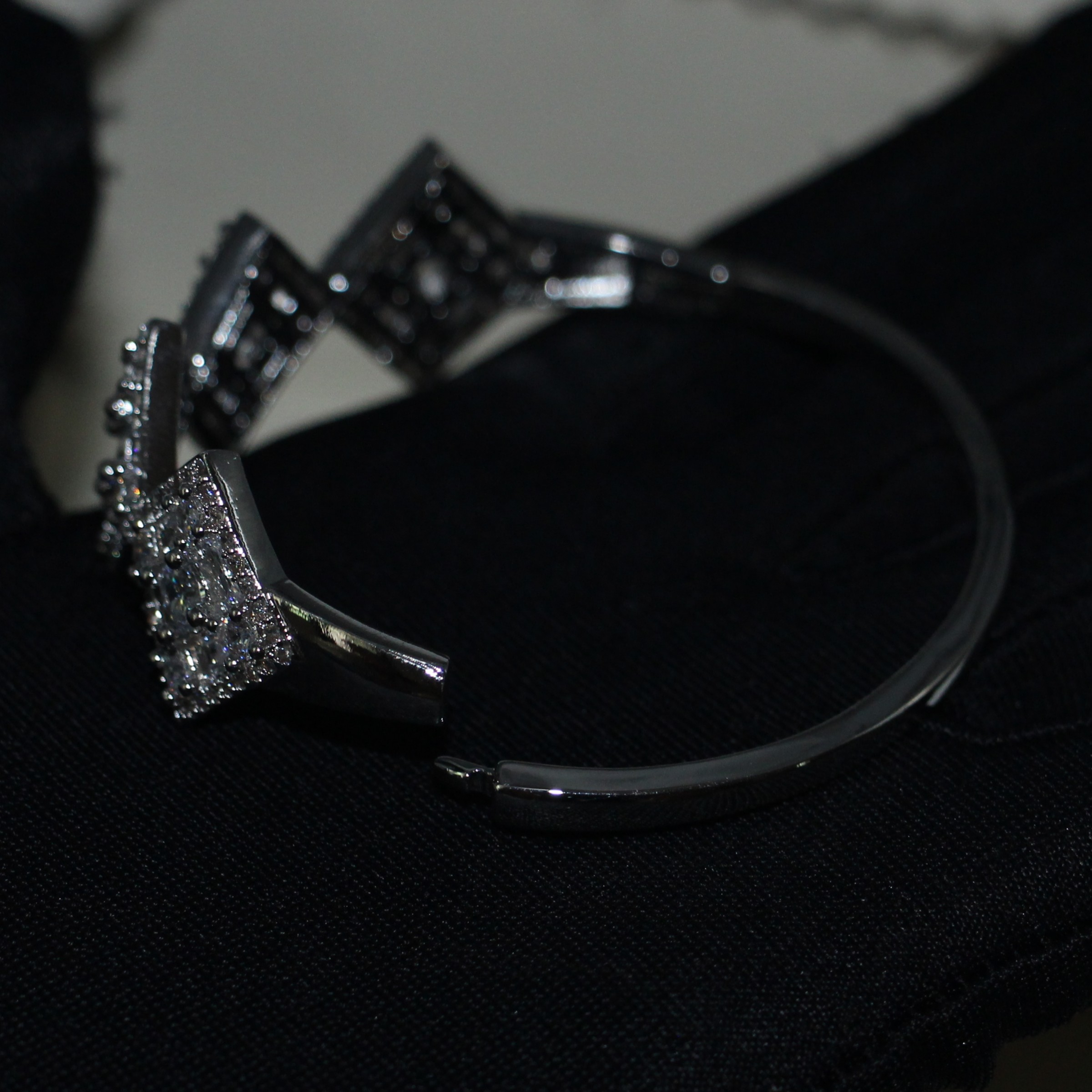 Sterg Sier Princess Cut Topaz CZ Bangle for Women