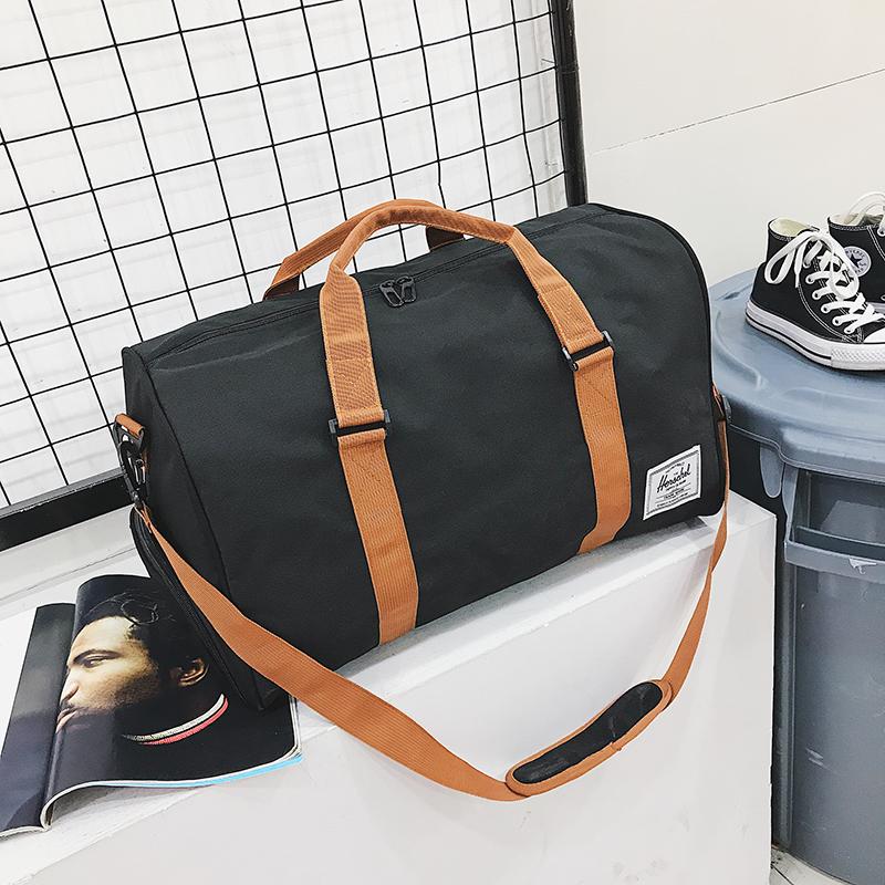 Men women Black Travel Bag high quality canvas Shoulder Bags Women Handbag Ladies Weekend Portable Duffel Waterproof Wash