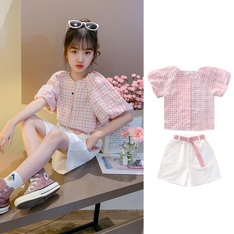Sets Teen Clothes 2020 Summer Two-Pieces Suit Plaid Puff Sleeve Shirt Top + Shorts with Belt 4-14Y Children Girls Fashion Outfit, Black
Sets Teen Clothes 2020 Summer Two-Pieces Suit Plaid Puff Sleeve Shirt Top + Shorts with Belt 4-14Y Children Girls Fashion Outfit, Black