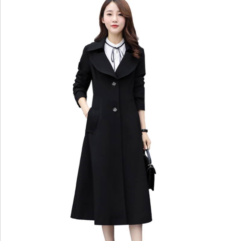 Autumn winter new women's trench coat fashion plus size women's coat ladies long windbreaker coats women were thin overcoat, Black
Autumn winter new women's trench coat fashion plus size women's coat ladies long windbreaker coats women were thin overcoat, Black