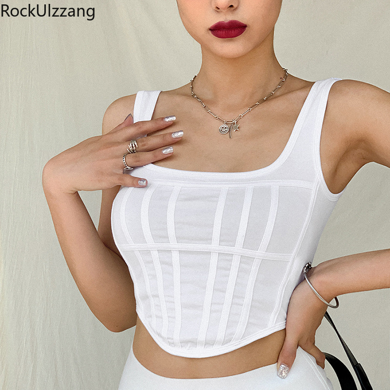 Women Bandage Sleeveless Tank Slim Solid White Irregular Camisole Square Crop Top Ladies Sexy Elegant Basic Vest Summer Cropped
Women Bandage Sleeveless Tank Slim Solid White Irregular Camisole Square Crop Top Ladies Sexy Elegant Basic Vest Summer Cropped