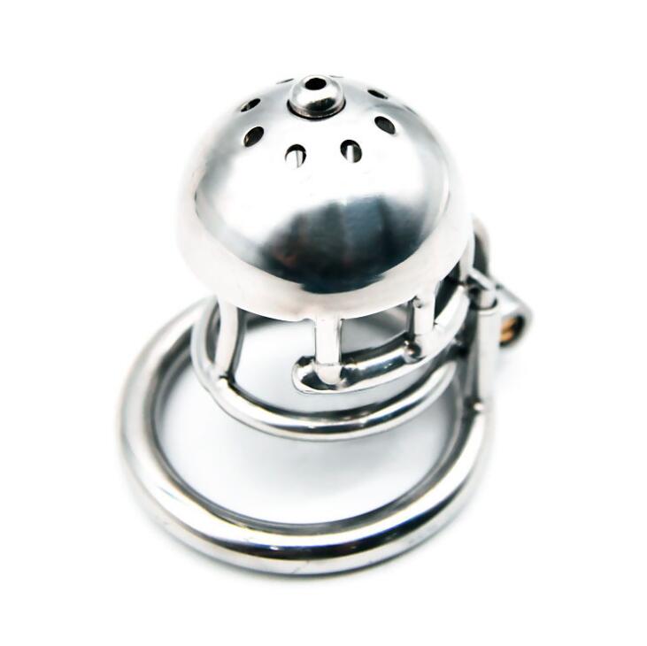 New 316 Stainless Steel Male PA Puncture Lock With Hole Cock Cage Chastity Device Penis Ring Adult Bondage Sex Toy Kidding Zone Br