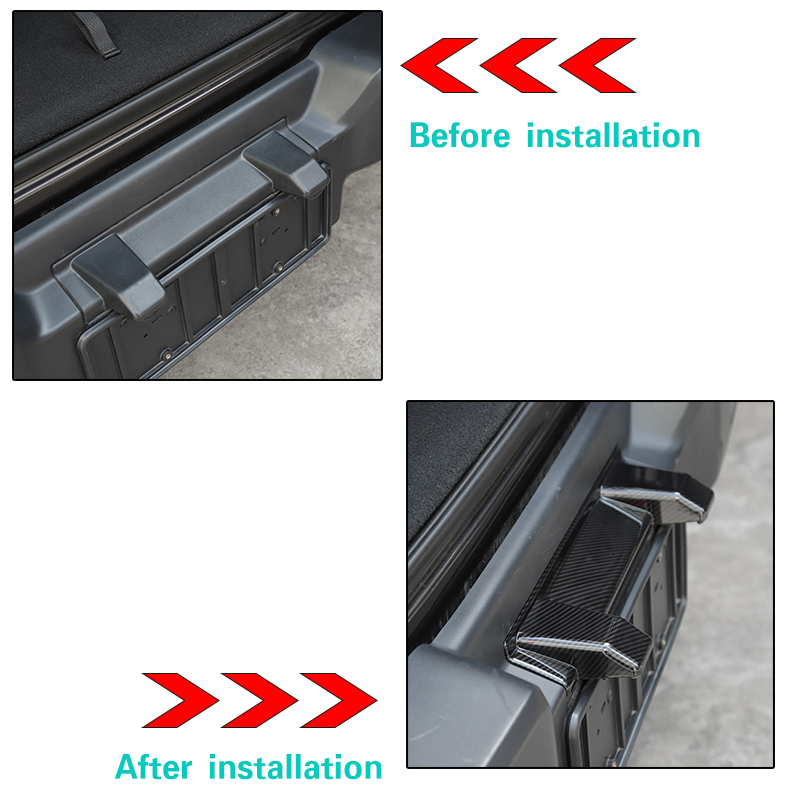 ABS Car Rear License Plate Lamp Carbon Fiber Decoration For Jeep Wrangler JL Auto Exterior Accessories