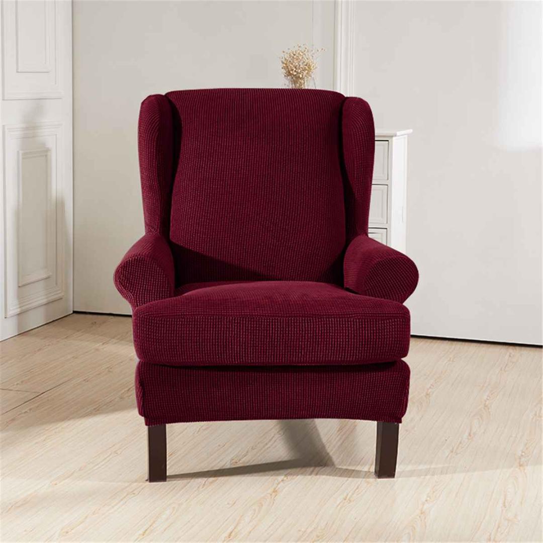 Elastic Armchair Wingback Wing Sofa Back Chair Cover Sloping Arm King Back Chair Cover Stretch Protector SlipCover Protector5026308