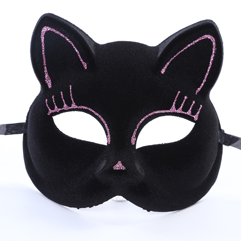 Blast hot-selling Masquerade Carnival children's dance show prop cute kitten half-face mask Halloween party dress up cat mask