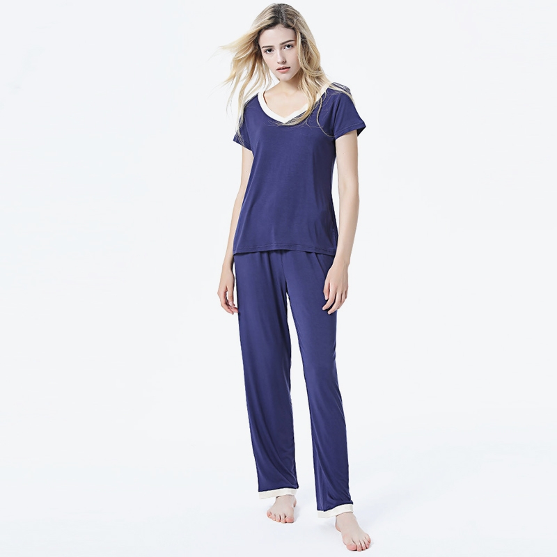 Women' Slim Modal Pajama Set V-neck Short Sleeve T-shirt Sleepwear 2018 Ladies Hot Sell Two Piece Loungewear Plus Size
Women' Slim Modal Pajama Set V-neck Short Sleeve T-shirt Sleepwear 2018 Ladies Hot Sell Two Piece Loungewear Plus Size