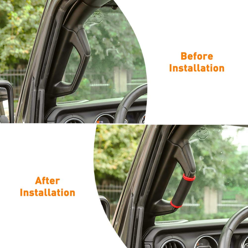 Non-slip Rooftop Grab Handles Protection Cover 4pcs For Jeep Wrangler JL 2018 Up Auto Interior Accessories