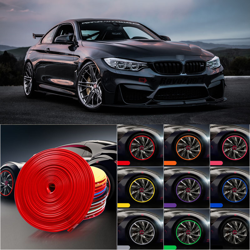 8M Car Wheel Hub Rim Edge Protector Ring Tire Strip Guard Rubber Sticker Decals For BMW M4 от DHgate WW