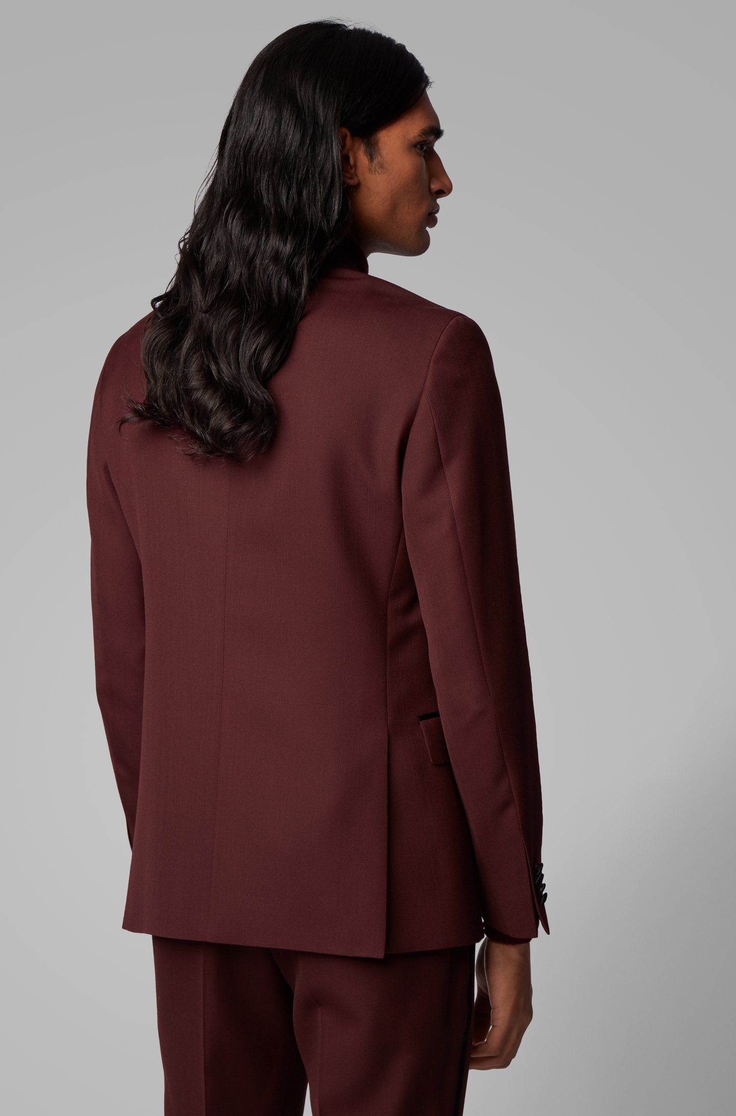 New Fashion Burgundy Groom Wedding Tuxedos Men Groom Suits Notched Lapel Double Breasted Prom Party Blazer Jacket (Jacket+Pants)