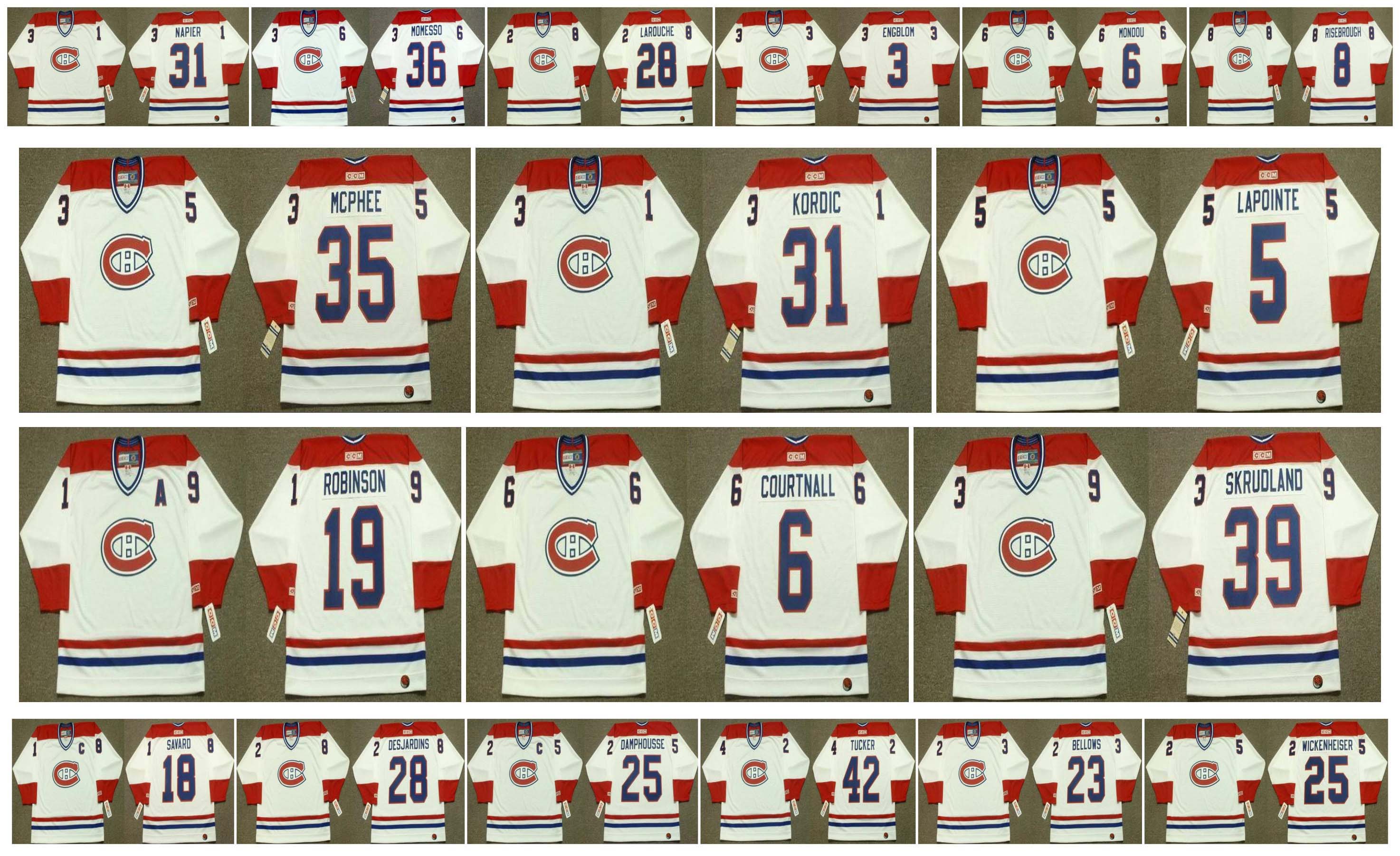 Vintage Montreal Canadiens Jersey 6 PIERRE MONDOU 27 MATHIEU SCHNEIDER 31 MARK NAPIER 36 SERGIO MOMESSO 28 PIERRE LAROUCHE 3 ENGBLOM Hockey, As pic
Vintage Montreal Canadiens Jersey 6 PIERRE MONDOU 27 MATHIEU SCHNEIDER 31 MARK NAPIER 36 SERGIO MOMESSO 28 PIERRE LAROUCHE 3 ENGBLOM Hockey, As pic