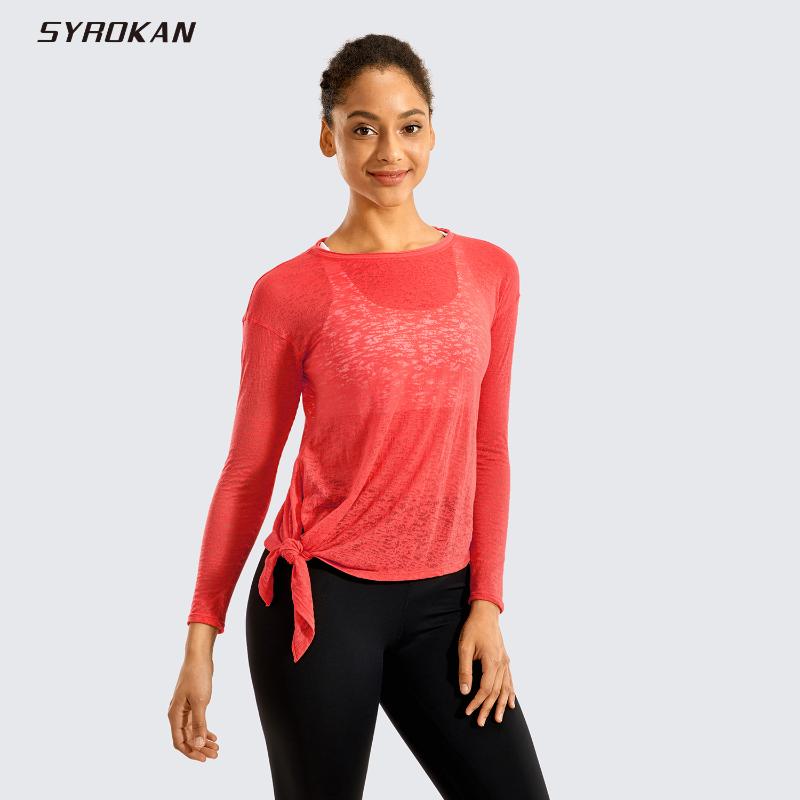 SYROKAN Women's Burnout Long Sleeve Shirts Cotton Casual Tees Side Slit Yoga Tops, Antique burgundy04
SYROKAN Women's Burnout Long Sleeve Shirts Cotton Casual Tees Side Slit Yoga Tops, Antique burgundy04