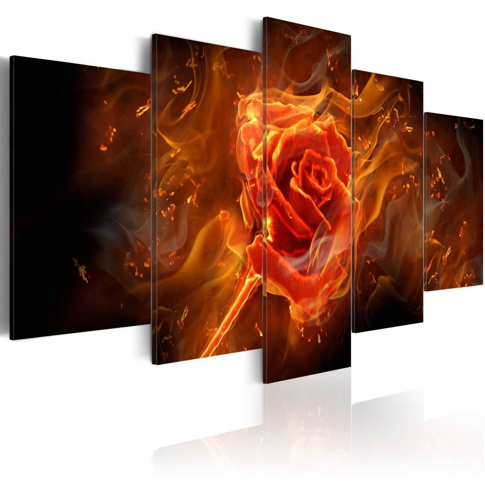 5 Pcs/set Canvas Print for Home Decor Modern Room Wall Art Rose Picture Gift for Love Living Room or Bedroom Decor,(No Frame)