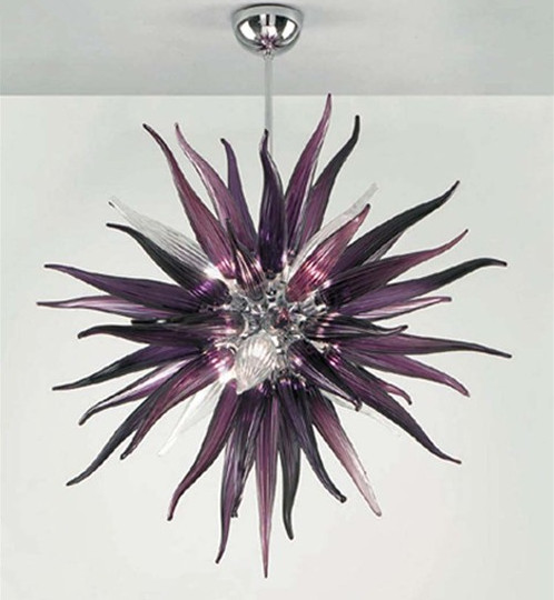 Lamps Dark Purple Color Hand Blown-Glass Crystal Chandeliers Round Shape Murano Glass LED Chandelier Lighting Fixture
Lamps Dark Purple Color Hand Blown-Glass Crystal Chandeliers Round Shape Murano Glass LED Chandelier Lighting Fixture