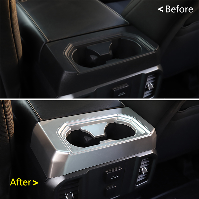 Handle Box Rear Cup Holder Trim Decorative For Ford F150 2016+ High Quality Car Interior Accessories