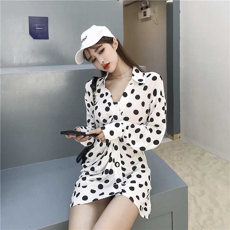 Spring Autumn Women' Clothing Blouses White Polka Dot Shirts Asymmetry V-neck Vintage Woman Tops Blusas Mujer De Moda 2020 New
Spring Autumn Women' Clothing Blouses White Polka Dot Shirts Asymmetry V-neck Vintage Woman Tops Blusas Mujer De Moda 2020 New