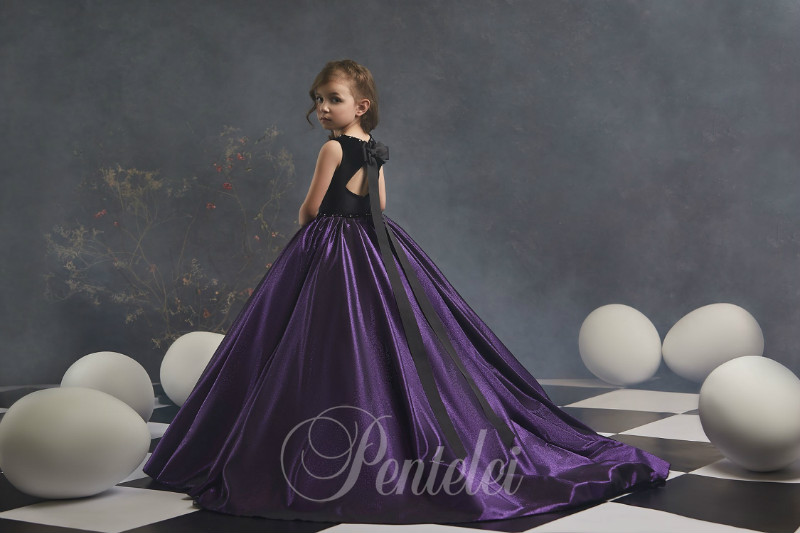 Lovely Ball Gown Flower Girl Dresses Jewel Sleeveless Hollow Bow Sequins Crystal Pageant Dress Floor Length Girl's Birthday Party