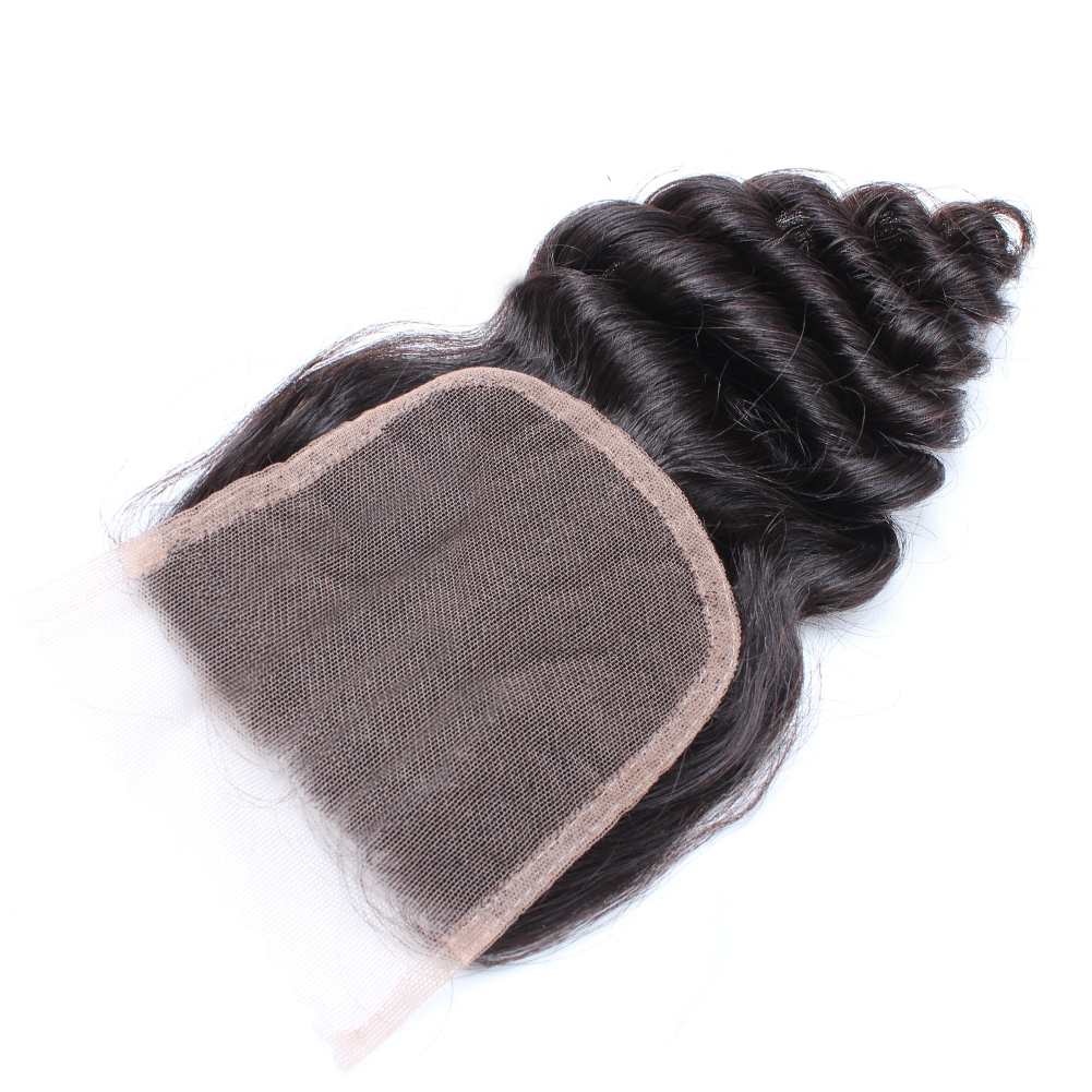 bella hair malaysian lace closures loose wave virgin human hairweaves free part with baby bair top closures 4x4 natural color 826 inch
