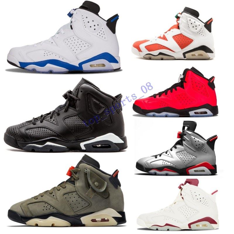 2020 Travis Scotts X 6 Medium Olive 6s Men Basketball shoes Tinker Black Infrared Cactus Jack Sport Blue Oregon Mens sports sneakers US 7-13
2020 Travis Scotts X 6 Medium Olive 6s Men Basketball shoes Tinker Black Infrared Cactus Jack Sport Blue Oregon Mens sports sneakers US 7-13
