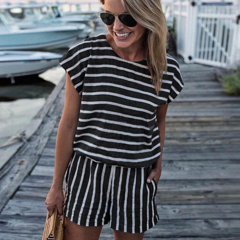 Jumpsuit Women 2020 Korean Version Short Sleeve Stripe Backless Playsuit Ladies Simplicity Summer Beach Shorts Jumpsuit#G1, Black
Jumpsuit Women 2020 Korean Version Short Sleeve Stripe Backless Playsuit Ladies Simplicity Summer Beach Shorts Jumpsuit#G1, Black