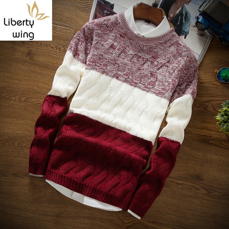 Korean Autumn Winter Mens O-Neck Casual Sweaters Fashion Long Sleeve Panelled Slim Fit Male Pullover Knitted Tops Plus Size, Black
Korean Autumn Winter Mens O-Neck Casual Sweaters Fashion Long Sleeve Panelled Slim Fit Male Pullover Knitted Tops Plus Size, Black