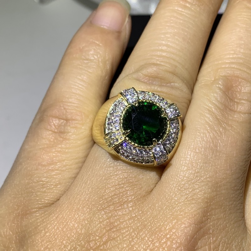 Unique Brand Retro Jewelry 925 Sterling Silver Pave CZ Diamond Emerald Gemstones Party Promise Birthstones Women Wedding Band Ring Gift