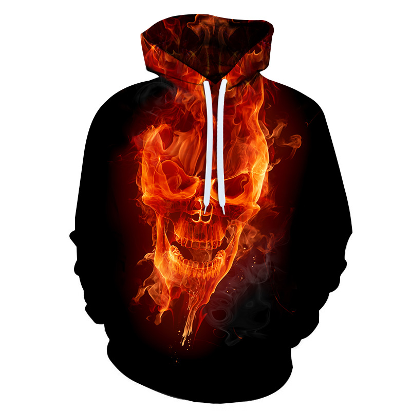 3D printing casual hooded sweatshirt gimmick horror funny men and women hooded sweatshirt punk horror style casual hoodie
