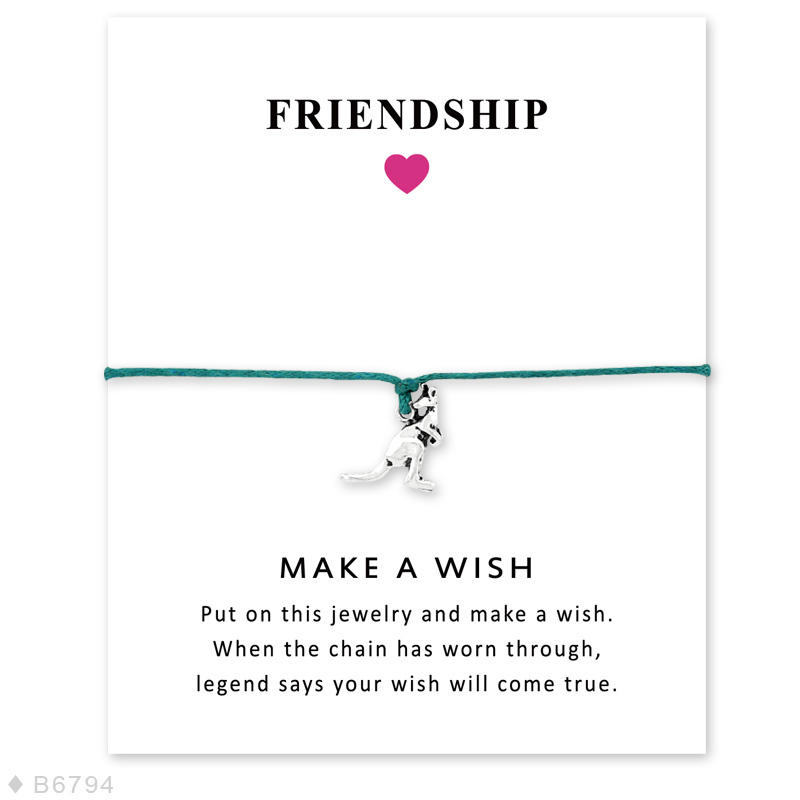 Girls Adjustable Friendship Statement Yellow Maroon Purple Blue With Card Silver Kangaroo Charm Bracelets For Women 
Girls Adjustable Friendship Statement Yellow Maroon Purple Blue With Card Silver Kangaroo Charm Bracelets For Women